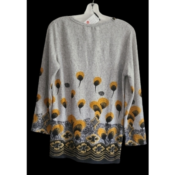 DOMANI Cotton Blend Floral Print Tunic Top Size Medium NWT - Picture 4 of 4
